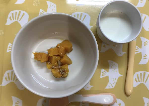 かぼちゃのごまがらめ離乳食完了期