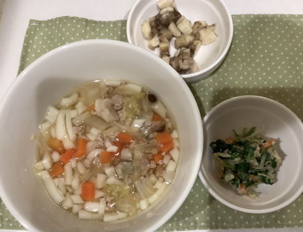白菜と豚肉のあんかけうどん離乳食完了期