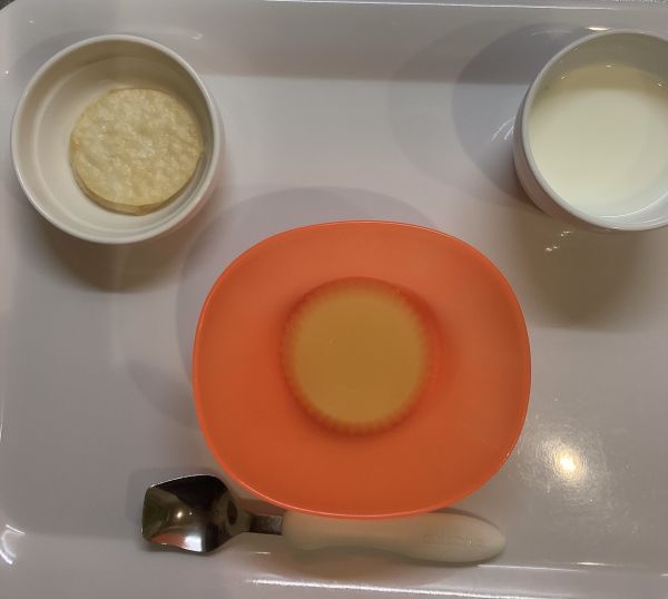 オレンジゼリー、せんべい常食
