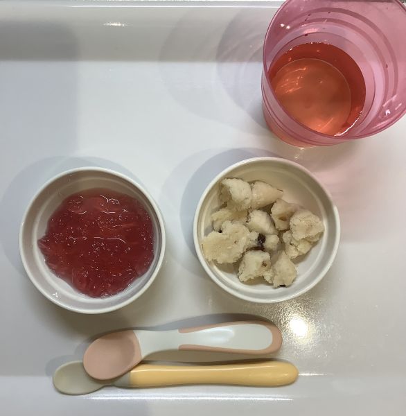 ぶどうのゼリー、レーズン蒸しパン離乳食後期