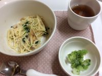 ほうれん草と鶏肉のクリームパスタ