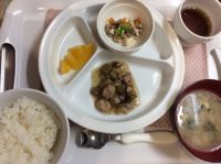 ナスと鶏モモ肉の煮物 常食畑のごぼうが採れたので、豚汁にしました。