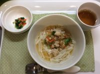 ちゃんぽん麺、小松菜おひたし常食