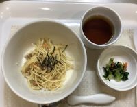 和風スパゲティ、ほうれん草ののり和え常食
